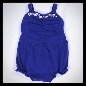 Gymboree Blue Tank Top Romper Girls 3-6m